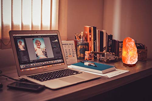 Indusclassic Ln-09 Natural Himalayan Crystal Rock Sea Salt Lamp Air Purifier 19~25 Lbs, Hymilain Pink Large Lamps, Night Light, Ul Listed Cord W/ Dimmer Control Switch, Quality Gift Packaging #TOP3