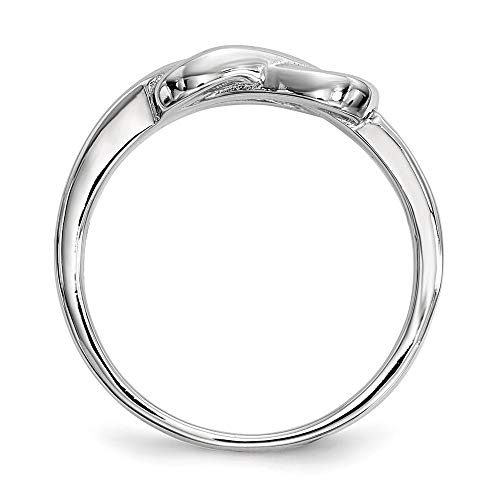 Themed Ring Band 925 White Sterling Silver Women's Flat2