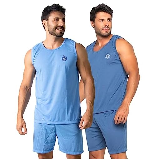 KIT 2 Pijamas Regata Masculino Curto Fechado Conforto Casual Inverno (BORDO E AZUL CLARO, M)