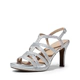DREAM PAIRS Women's Strappy Stiletto High Heels Round Toe Ankle Strap Dress Shoes Platform Fisherman Heeled Sandals,Size 5,Silver,DWUMHS2503