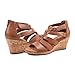 Rockport womens Briah Gladiator Wedge Sandal, Dark Tan Leather, 8.5 Wide US