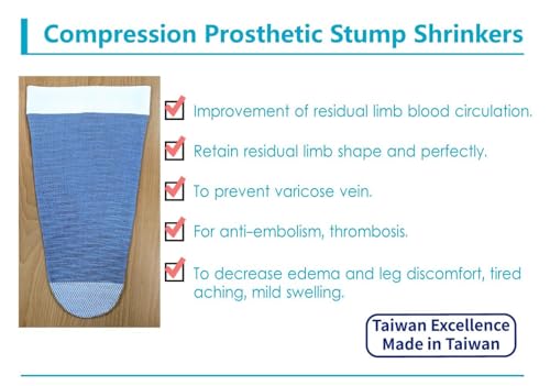 Image of Prosthetic Stump Shrinkers-Above Knee, 35cm, Compression, 20-30, Amputee Socks, Space Dyed, Taiwan Excellence L
