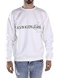 Calvin Klein Jeans Instit Seasonal Logo Crew Neck, Sudadera para Hombre, Blanco (Bright White), S