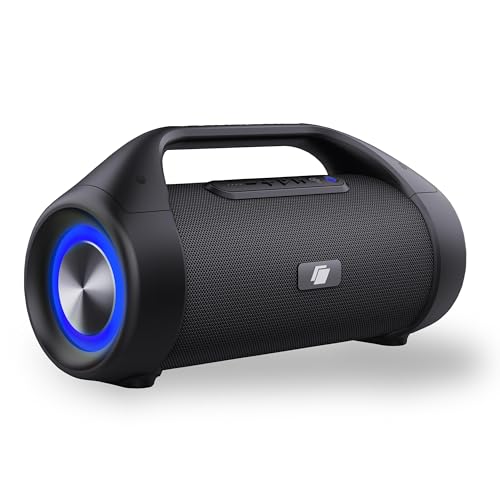 Caliber Enceinte Bluetooth Puissante - AUX, SD und USB - Haut-Parleur Bluetooth - Enceinte Portable avec Lumière LED - Autonomie 12h - Noir