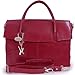 Produktbild Catwalk Collection Handbags - Damen Leder Laptoptasche 17 Zoll - Arbeitstasche Extra Groß - Aktentasche mit Schultergurt - Helena - Rot