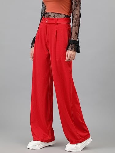 Image of KOTTY Women's High Waist Pleated Wide Leg Trousers