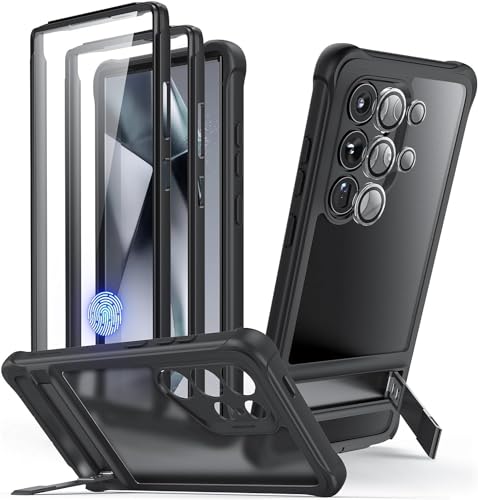 ESR for Samsung Galaxy S24 Ultra Case S24 Ultra Case with Extra Protective Front Frame & 3 Kickstand Modes Exceeds Full-Coverage Military-Grade Protection Heavy Duty Shock Armor Kickstand Black