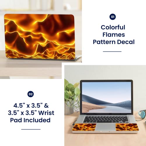 Image of LSS Laptop 15 15.6 Skin Cover with Colorful Flames Pattern for HP Dell Lenovo Apple Asus Acer Compaq - Fits 13.3 inch 14 inch 15.6 inch 16 inch (2 Wrist Pads Free)