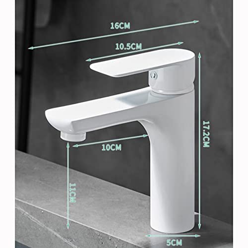 Robinet de lavabo blanc en laiton contre le calcaire mitigeur monotrou durable
