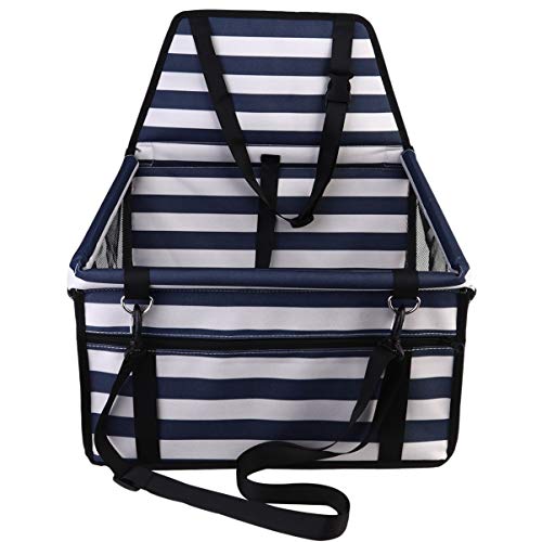 Tendycoco Assento de carro para cães tecido Oxford respirável portátil para transporte de carro para