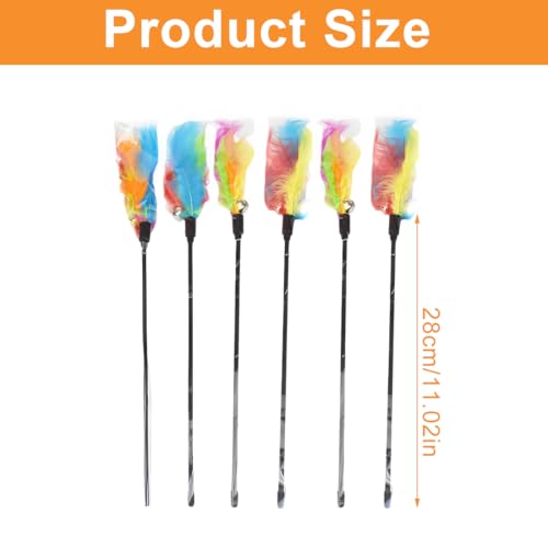 EIHI 6 Stück Federstab Interaktives Spielzeug Mit Federn Für Kätzchen