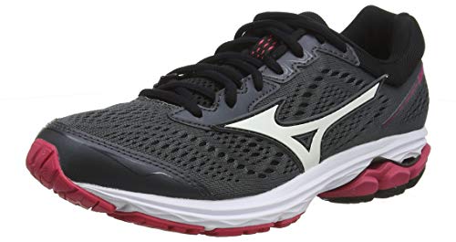 Mizuno Wave Rider 22, Zapatillas de Running Mujer, Negro (Dark Shadow/White/Azalea 71), 41 EU