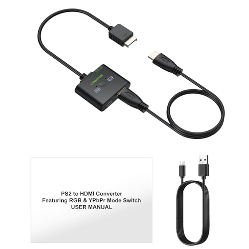 LiNKFOR PS2 to HDMI Converter with RGB/YPbPr Signal Switch, 16:9/4:3 Aspect Ratio Conversion, 1080P Upscaling HDMI Adapter for PS2 Consoles on Modern TVs & Monitors - Image 6