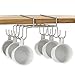 MyGift 10 Hook Under-The-Shelf Mug Rack, Metal Espresso Cup Storage Holder & Drying Rack, Silver