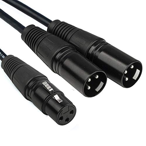 TOMROW XLR Female to Dual XLR Male Patch Cable Balanced Microphone Splitter Cord
