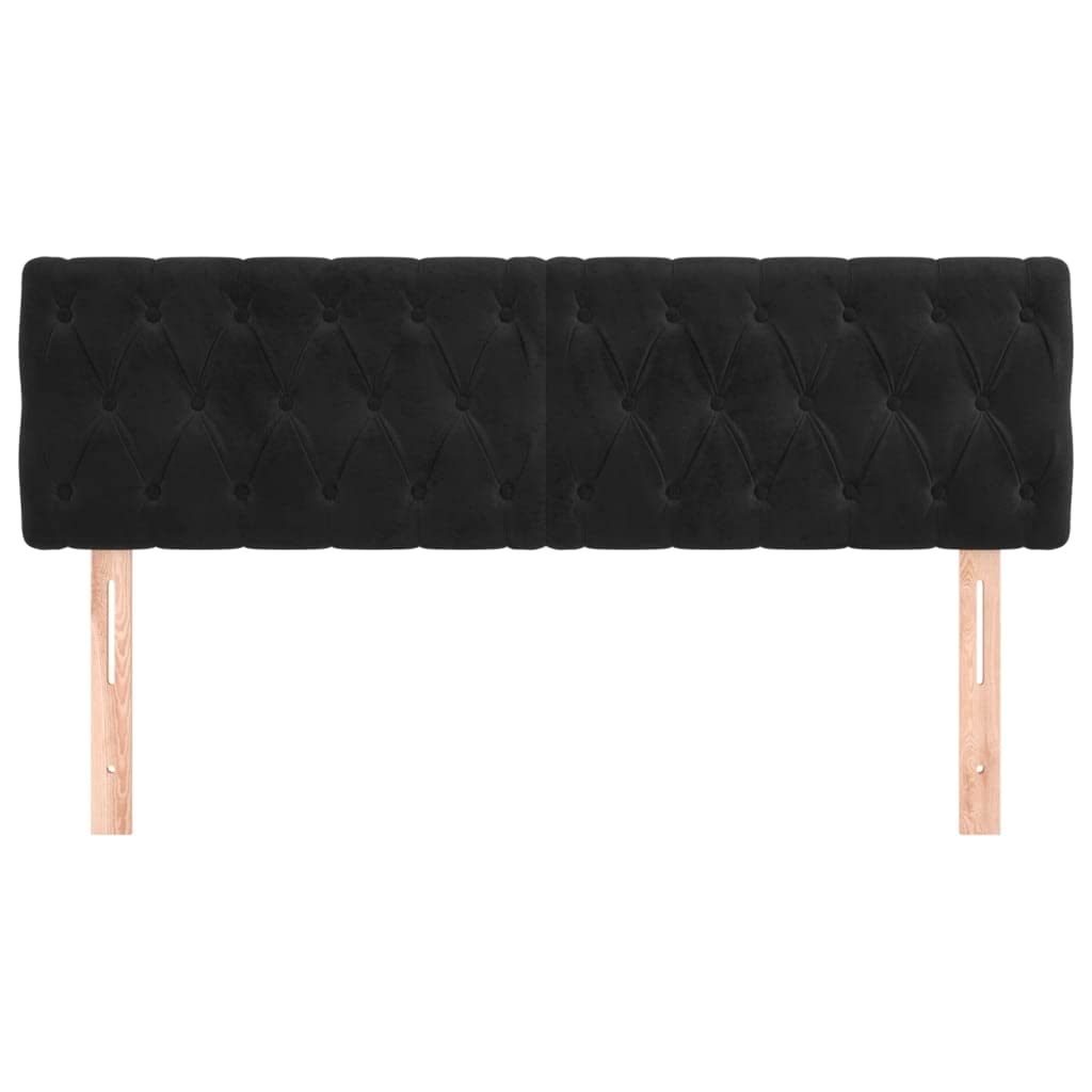 vidaXL Têtes de Lit Meubles de Chambre à Coucher Accessoires de Lit Simple Têtes de Cadre de Lit Intérieur Noir 160x7x78/88 cm Velours