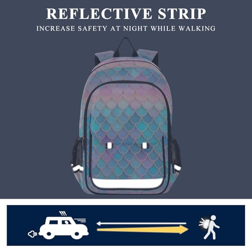 Sac à dos ordinateur portable écailles sirène rose bleu bagage cabine PC