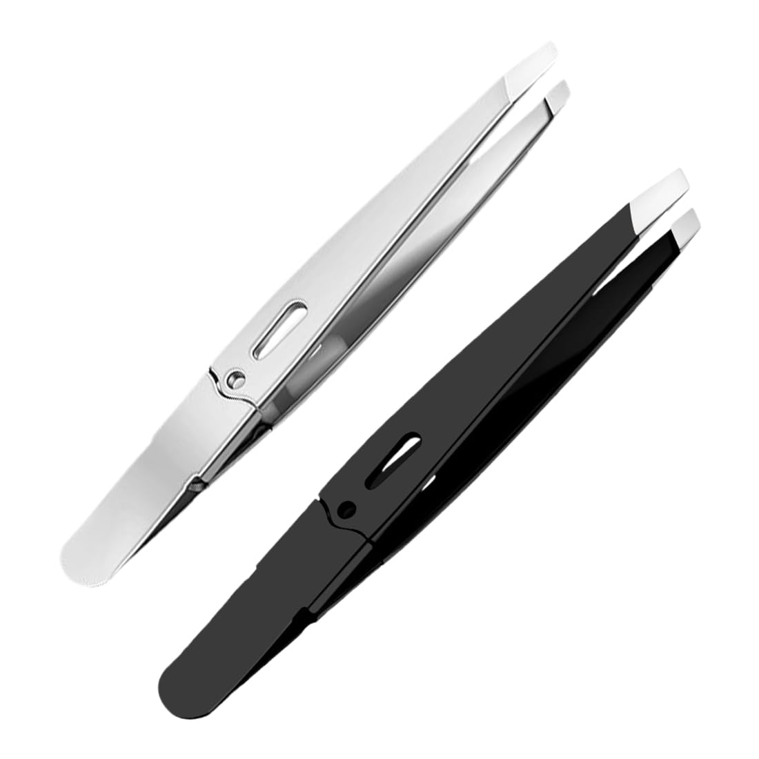 2 Piezas Professionelle Präzisions-Augenbrauen-Pinzette, Pinzas Depilar Inoxidable Punta Angulada, Pinzas Profesionales para Vello Facial para Mujeres