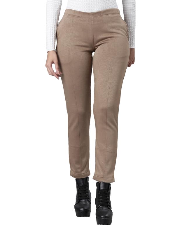 Image of GO COLORS Solid Ultra Warm Kurti Pant for Women | Mid Rise, Warm tech