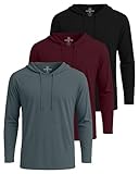 Real Essentials 3 Pack: Men's Cotton Lightweight Casual Pullover Drawstring Hoodie With Pocket (Available In Big & Tall) Set 3,L