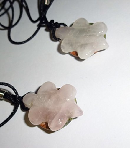 1pc Turtle with Unakite shell on Rose Quartz body Natural Carved Crystal Healing Gemstone Pendant & Necklace4