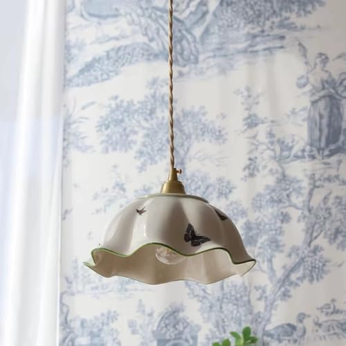 Luminaire suspendu en céramique nordique et détails en laiton wabi-sabi haut de gamme