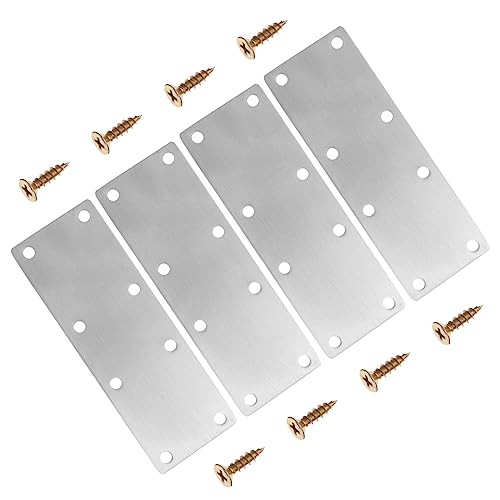 KICHOUSE Heavy Duty Stainless Steel Flat Brackets Hardware for Wood Connectors Repair Fixing Plates