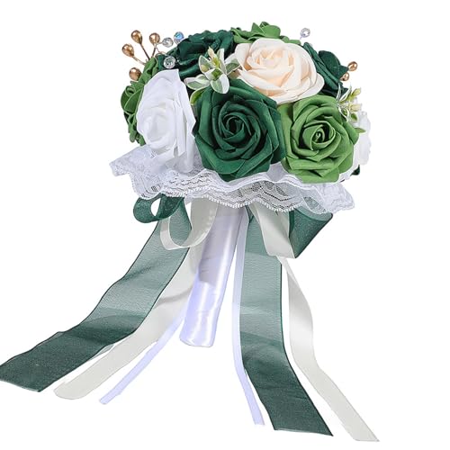 Bouquet de mariée en rose artificielle anti-flétrissement pour photos