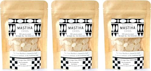 Chios Mastiha Tears Gum Greek 100% Natural Mastic Packs From Mastic Growers 60gr (3x20gr Medium Tears)