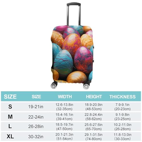 Easter Day Colorful Eggs Printed Luggage Cover Protector, Fits 18-32 Inch Luggage2