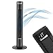 Wessper Ventilatore A Torre Oscillante Con Telecomando Altezza 96 cm, Piano Ventilatore Torre, 4 Modalità Normale, Naturale, Veglia, Bambino,Oscillante a 70°, Per la Casa e l'Ufficio, Nero