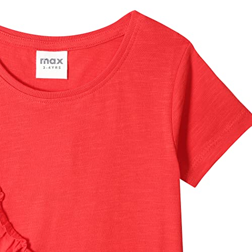 Image of Max Girls Solid Ruffle-Detailed Regular Fit Top