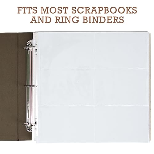 image for Samsill Scrapbook 6 Pocket Refill Pages 12x12 Inch, 50 Pack, Fits 3 Ri