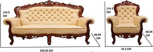 Image of Royal Carved Wooden Sofa Set | 3+1+1 Seater | Antique with Button Tufted Velvet Upholstery | Victorian Style Living Room Furniture Tufted Sofa Set Grey 3-Piece (Design 10)