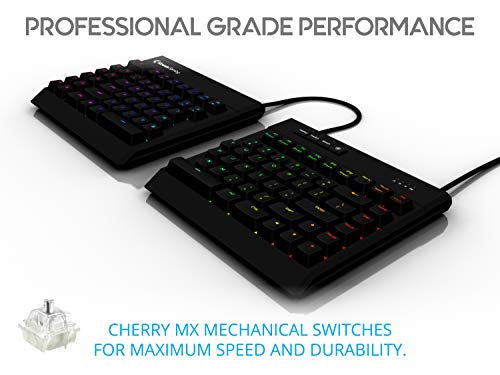 Kinesis Gaming Freestyle Edge Rgb Split Mechanical Keyboard | Cherry Mx Speed Silver Switches | Rgb | Ergonomic | Detachable Palm Support | Fully Programmable | Tkl | Available Tenting #TOP4