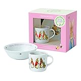 Wedgwood Girl's Peter Rabbit 2-Piece Bowl and Mug Set, White and Pink