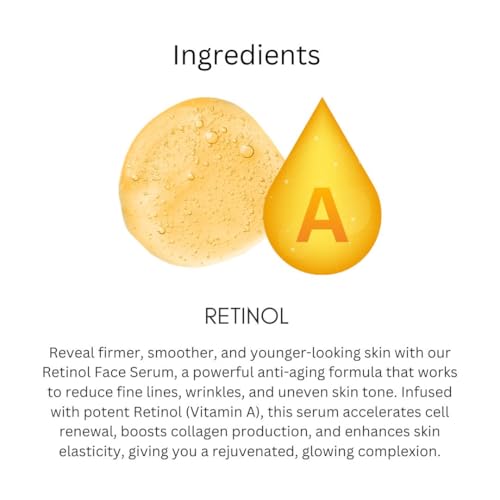 Image of khadi Retinol Face Serum for Anti Aging, Wrinkle Repair, Dark Spots & Fine Lines, Vitamin A Night Serum, 30ml