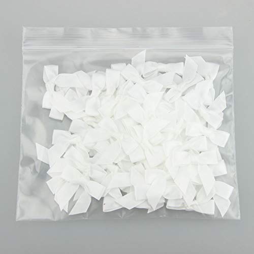 Image of 50pcs Boutique 1.5 inch White Satin Ribbon Mini Bows for Craft Sewing Scrapbooking Wedding and Gift Wrapping