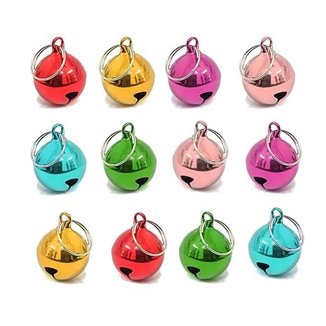 D&C PAWS Metal Hanging Jingle Bells Inbuilt Loud Sound for Pet Cats, Puppy & Dog Bells Collar and DIY Crafts Accessories, Festival Party Decor-Pack of 4 Pcs (Multicolor) (B0CLDQ1Q6K) Amazon Price History, Amazon Price Tracker