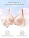 COMFELIE Scalloped Bras No Underwire Seamless Soft Buttery Smooth Bra for Large Breasted Women Oyster Pink XX-Large
