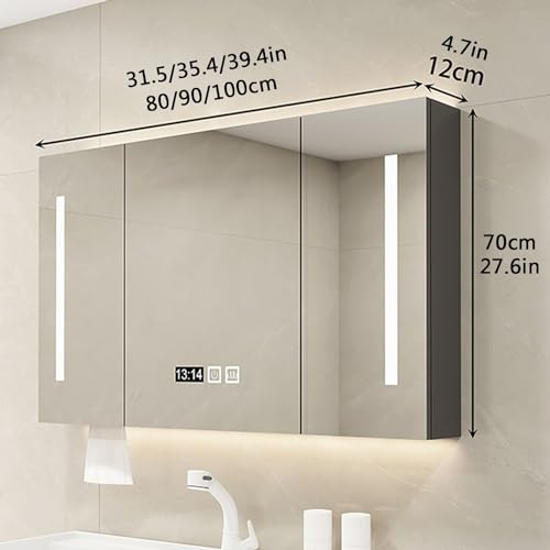 Miroir de salle de bain avec rangement antibuée pour le matin - 3