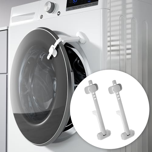 EUDEMON Baby Safety Washer/Dryer Door Stopper,Front Load Washer Door Prop for Kids, Child Washing Machine Door Holder, Safety Door Lock for Washer & Dryer (2 Pack,White)
