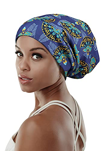 Image of Satin Lined Sleep Slouchy Cap Curly Girl Slap Headwear Gifts For Frizzy Hair Women
