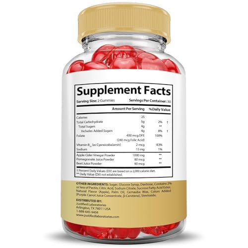 Justified Laboratories (3 Pack Speedy Keto ACV Gummies Advanced Formula 1000MG Speedy Keto Gummies Apple Cider Vinegar Formulated with Pomegranate Beet Juice Powder B12 Vegan Non GMO 180 Gummys - Thumbnail 2