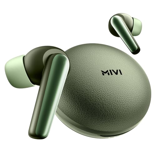 Image of Mivi DuoPods Aura 35 dB Quad-mic ANC Wireless TWS Earbuds, 60H Playback, 13mm Bass Drivers, Gaming Mode 50ms, Bluetooth v5.3, IPX4 Sweat Proof, Made in India