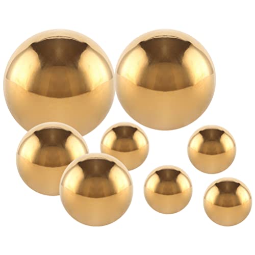 Cabilock 8 Stücke Edelstahl Gartenkugel Metallkugeln Deko Garten Spiegelkugel Hohlkugel Metall Dekokugel Gartendeko Edelstahlkugeln Teichkugeln für Rasen Garten Metall Ball Deko Gold