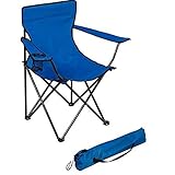 KAPI ZONE Steel and Cloth Folding Camping Big Chair Portable Fishing Beach Outdoor Collapsible Chairs (Blue)