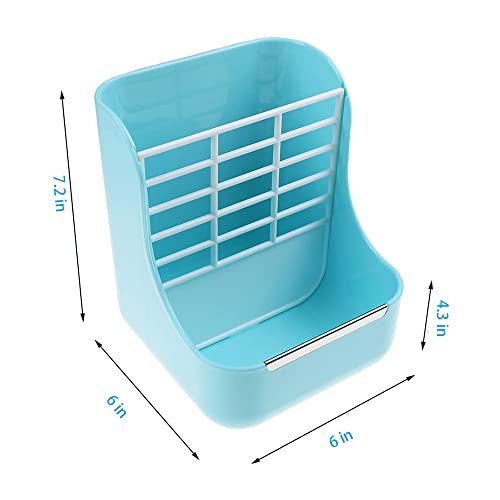 Okared 2 In 1 Feeder Bowls Double Use For Grass And Food Hay Food Bin Feeder, Small Animal Supplies Rabbit Chinchillas Guinea Pig Blue #TOP2