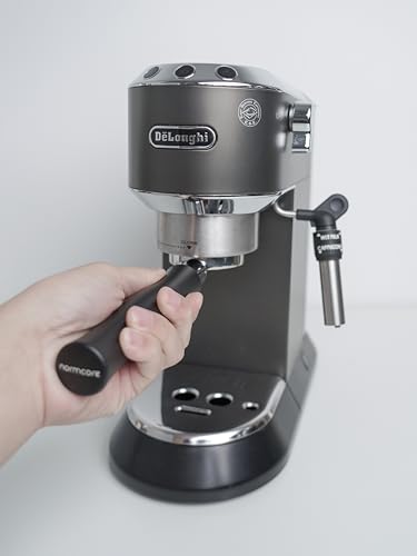 Image of Normcore 51mm Naked Bottomless Portafilter 3 Ears Fits Delonghi Dedica EC680 and EC685, and SMEG & EUPA Coffee Machines with Anodized Aluminum Handle - Included Portafilter Filter Basket