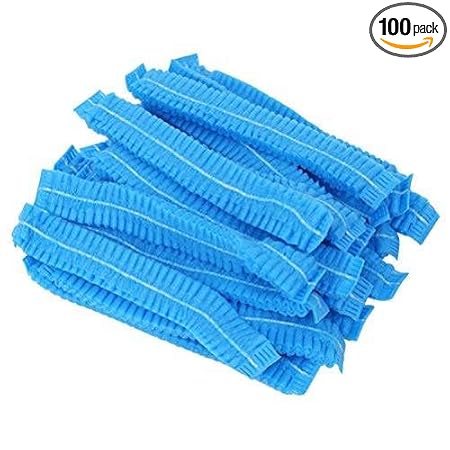 MEDIBLUE Blue Bouffant Cap Disposable Stretchable for Surgical, Restaurants & Home Use, Surgical Caps/Cooking Caps (100 Pieces) Blue, White, Green.